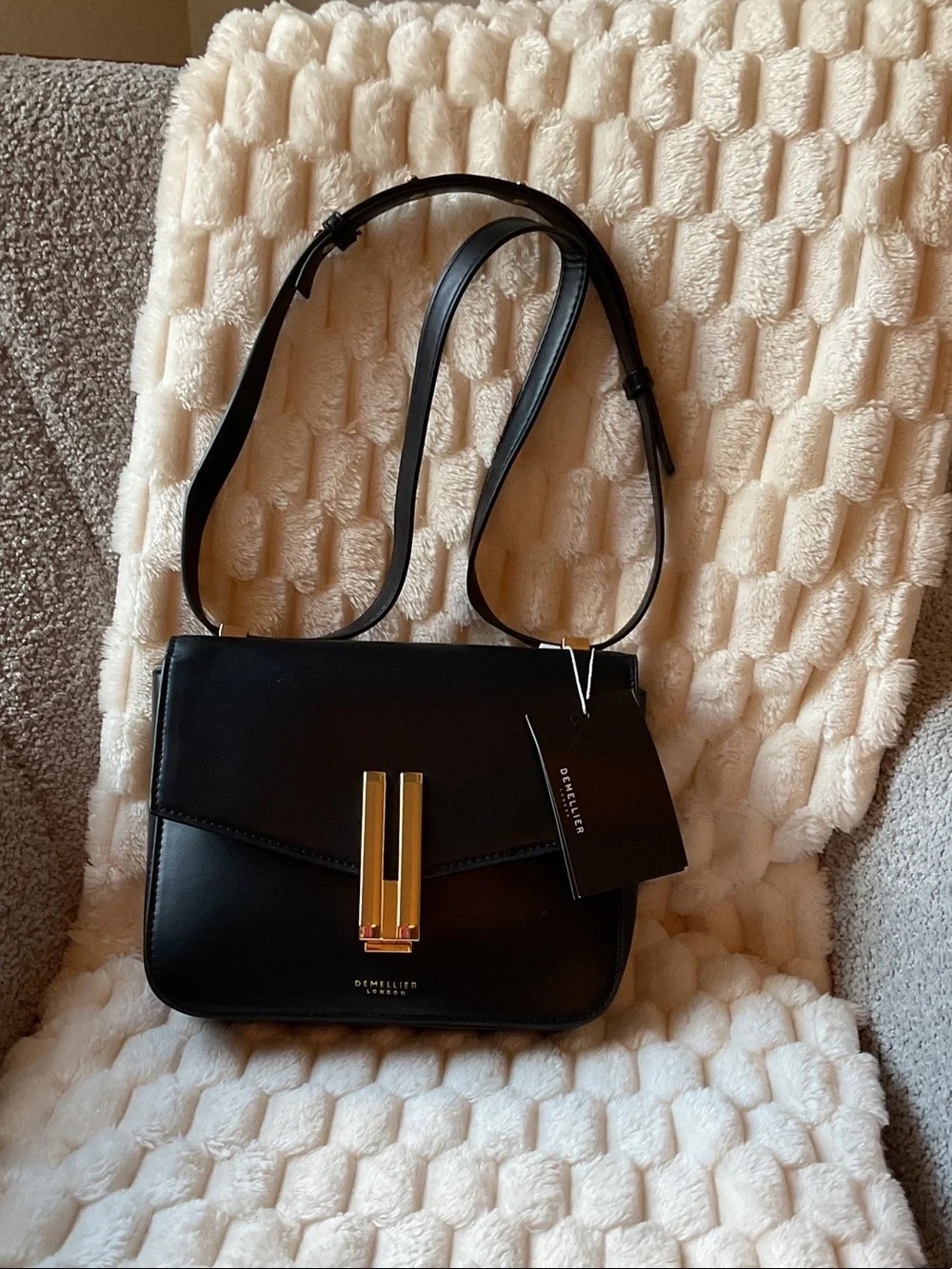DeMellier Black Shoulder Bag with Gold Hardware